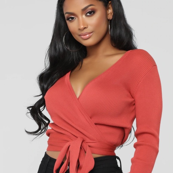 New Fashion Nova Wrap Long Sleeve Low 